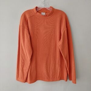 Columbia Men's sweatshirt Medium orange crew neck long sleeve ribbed microfleece